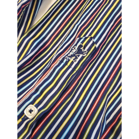BUGATCHI MULTICOLORED STRIPED 100% COTTON SPORT SHIRT MINT COND. SZ XL - Picture 6 of 14